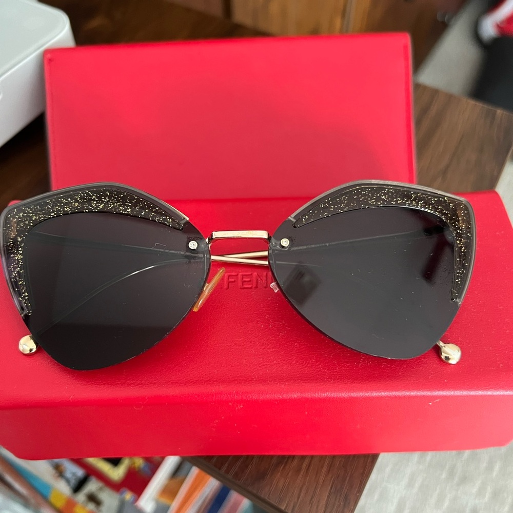 Fendi cat eye glitter sunglasses